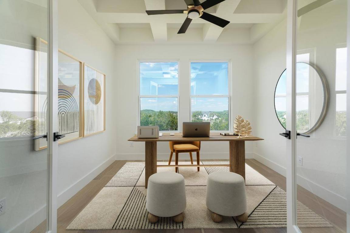 0 Whiterock Kingsland, TX 78639 - Photo 7 of 19 a living room with furniture a large window and a chandelier