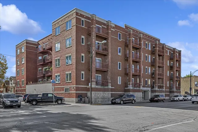 a tall building sitting on the side of a street
