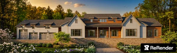 front view of a house with a garden