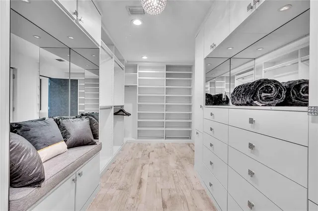 a view of an entryway with a chandelier