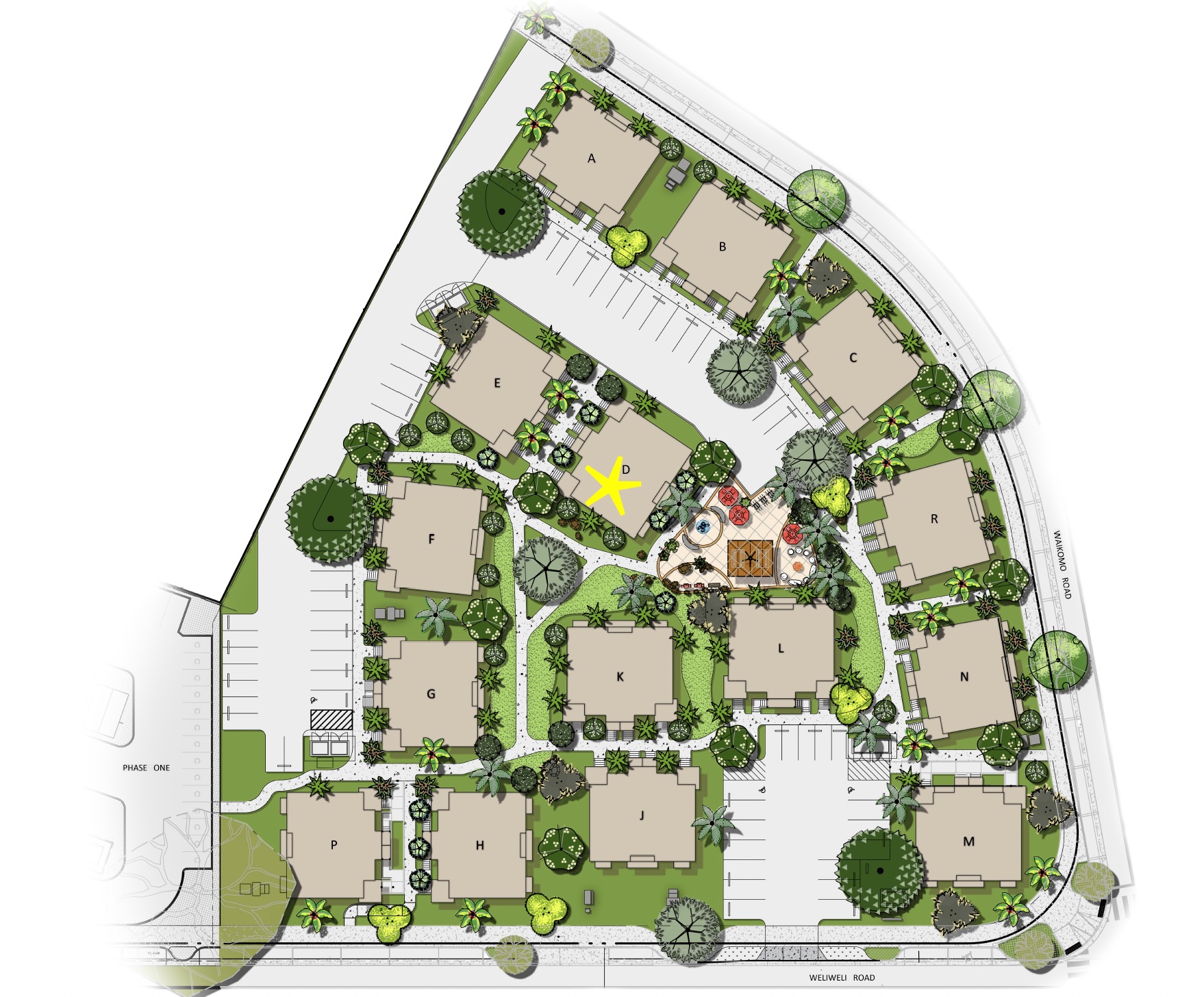 3451 Waikomo Road, Unit D102 Koloa, HI 96756 - Photo 2 of 15 an aerial view of a house with a yard and a wooden floor