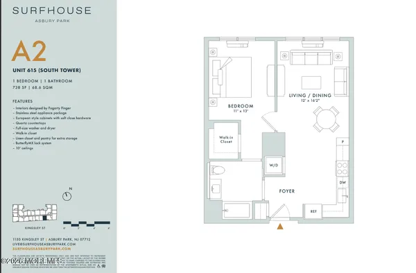 $3,690 | 1150 Kingsley Street, Unit 615, Asbury Park, NJ 07712