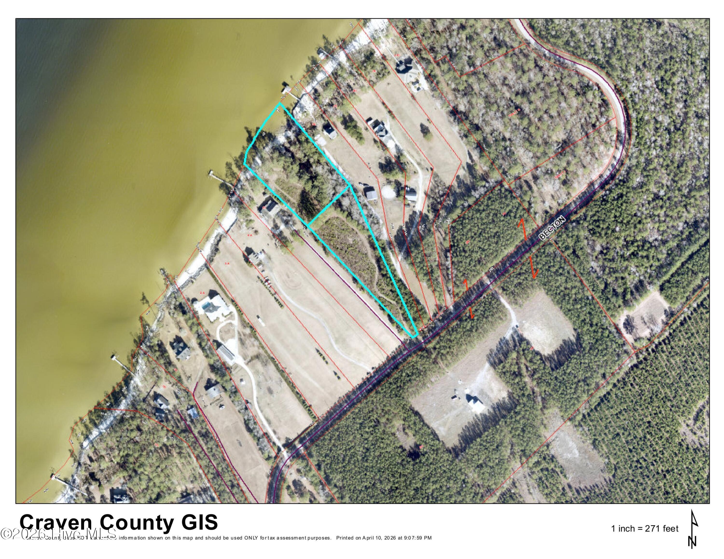 611 Becton Road Havelock, NC 28532 - Photo 4 of 22 gis showing the outline of both lots