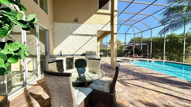 a view of outdoor space with seating area