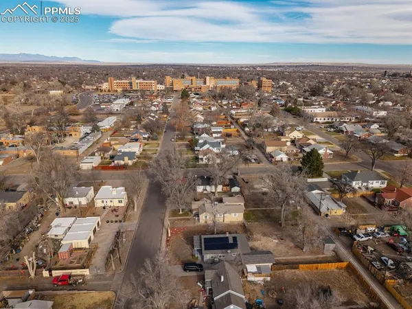 an aerial view of multiple house