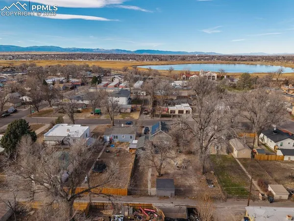 an aerial view of multiple house