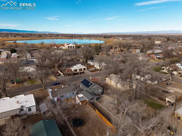 an aerial view of multiple house