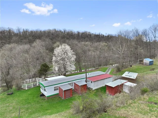 a view of a lake with a city