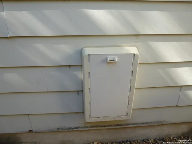 a view of wooden door