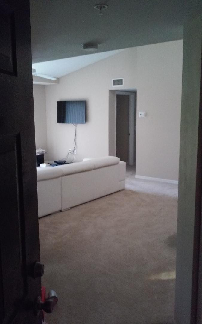 4171 Haverhill Road, Unit 1013 West Palm Beach, FL 33417 - Photo 3 of 14 a living room with a bed furniture and a lamp