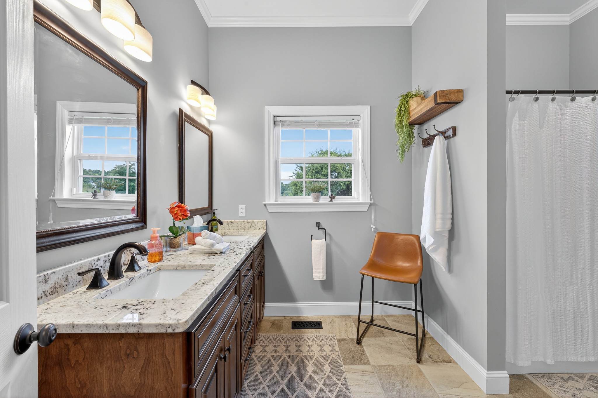 915 Normandy Road Normandy, TN 37360 - Photo 37 of 100 a en suite bathroom with a granite countertop sink and a mirror