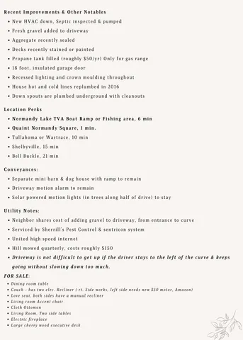 $680,000 | 915 Normandy Road, Normandy, TN 37360