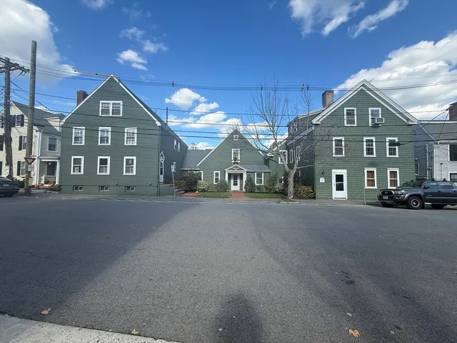 a view of a city street from a building