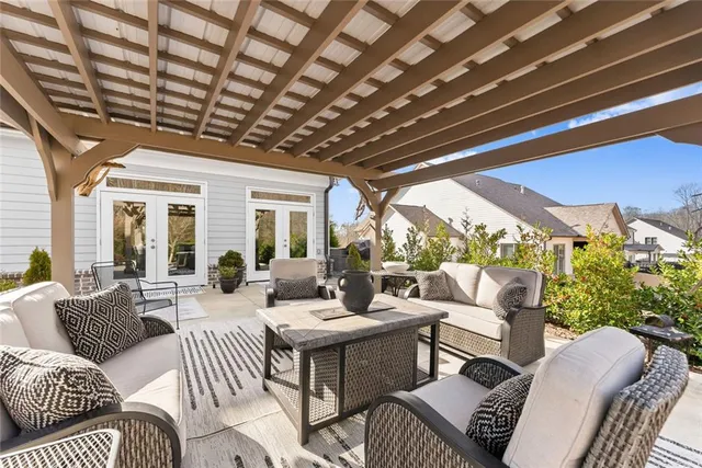 an aerial view of multiple house