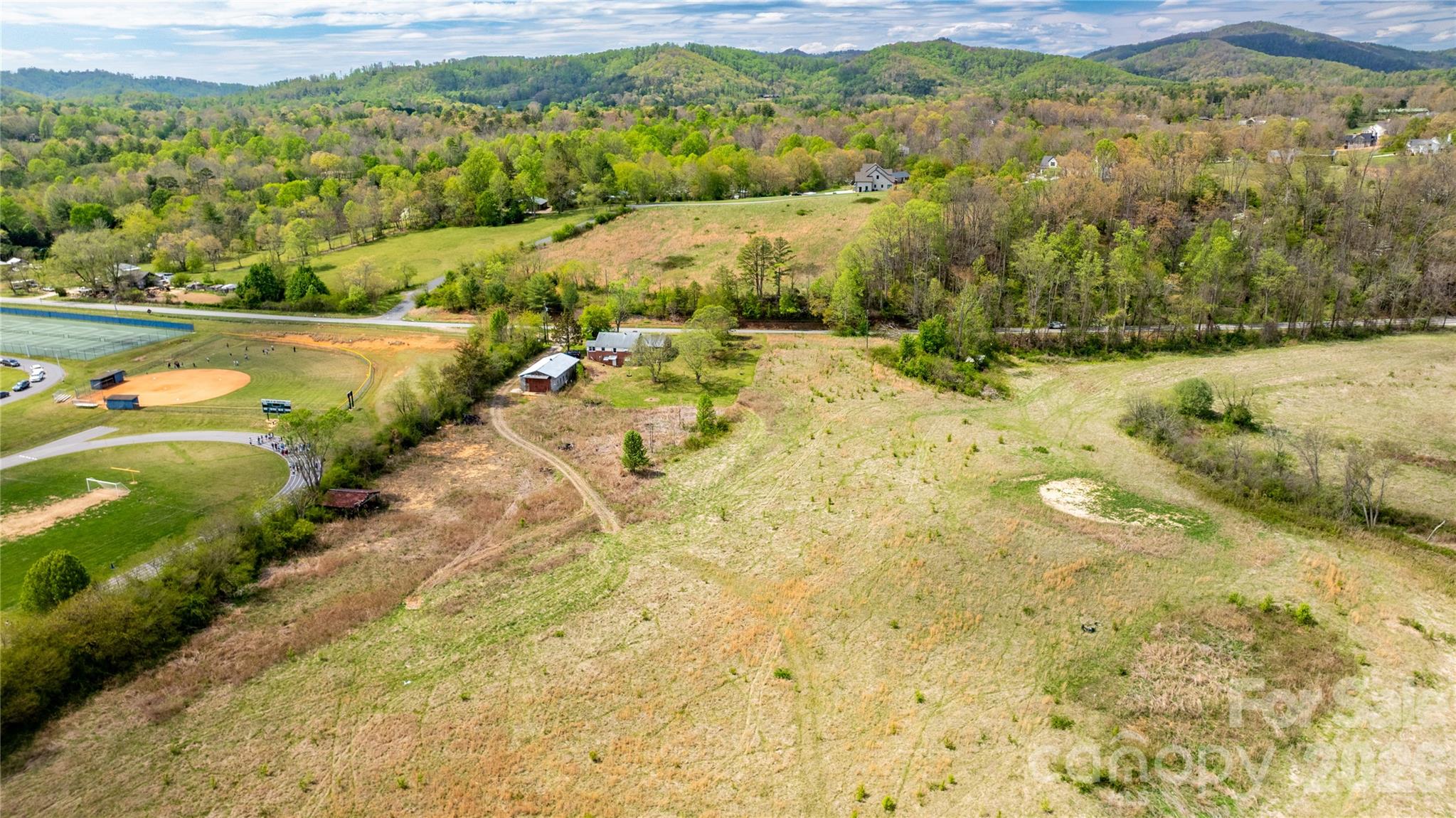 1720 Cane Creek Road Fletcher, NC 28732 - Photo 20 of 20 an aerial view of a house with a yard