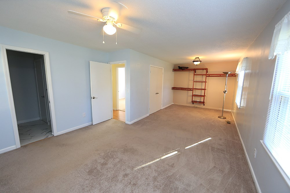 6628 Keystone Drive Raleigh, NC 27612 - Photo 19 of 28 The master bedroom is huge. The shelves are down at the far end and the entire area can be transformed into a giant walk in closet (and the master bedroom would still be huge). You need to see it! Master Bedroom