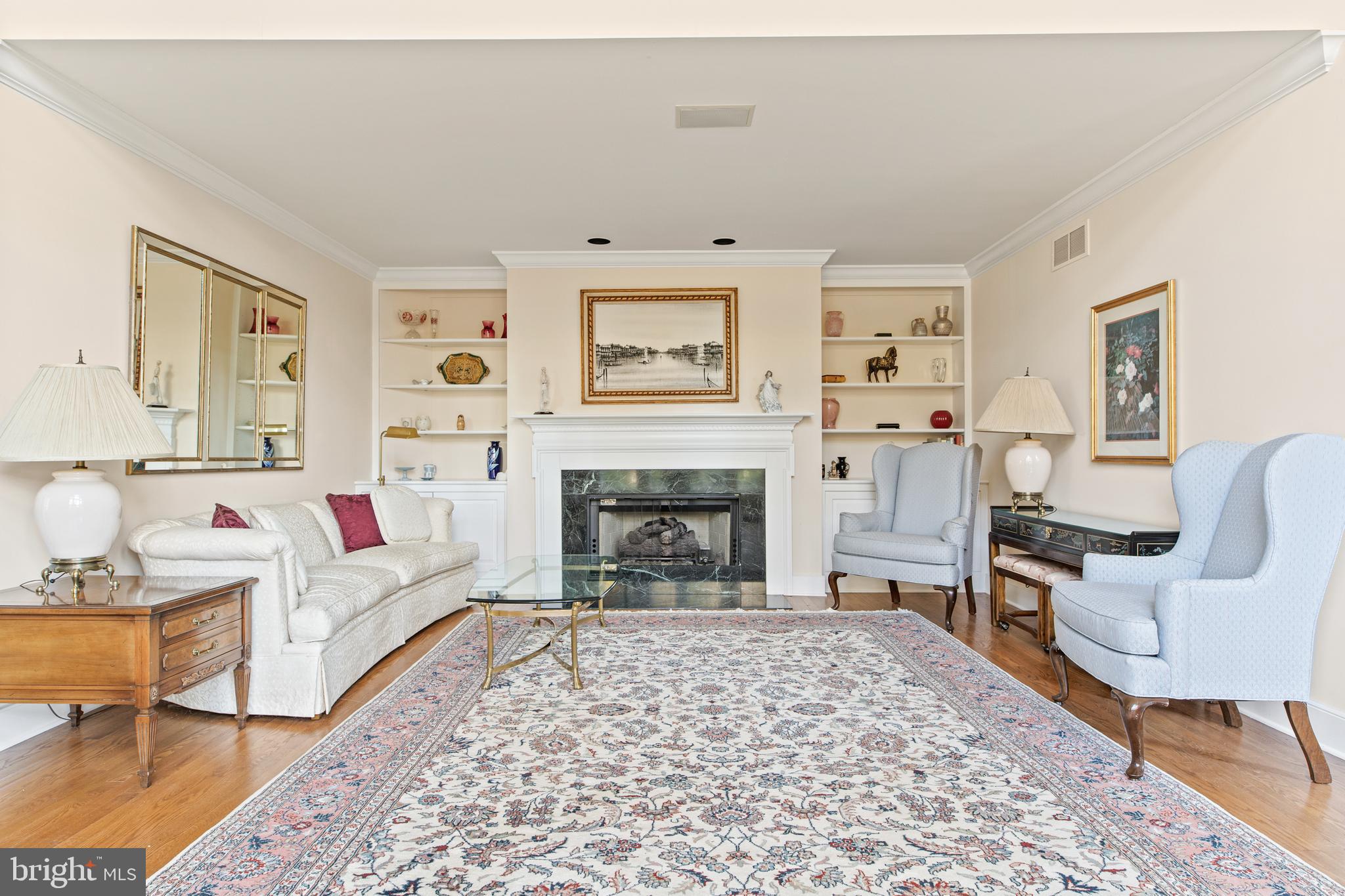 904 Evans Road Ambler, PA 19002 - Photo 10 of 69 Living room with gas fireplace & built-ins