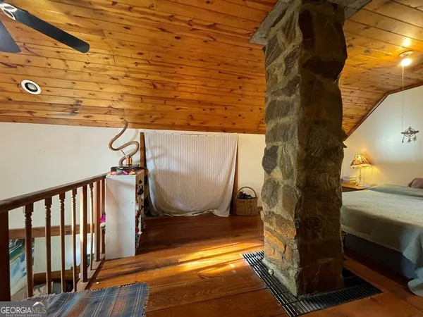 a room with cabinets and a window