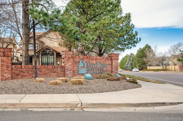 a view of a backyard with large trees
