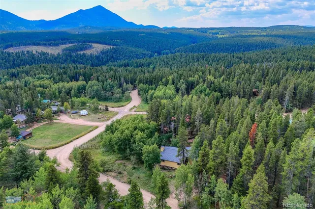 a backyard of a house with lots of green space and fountain