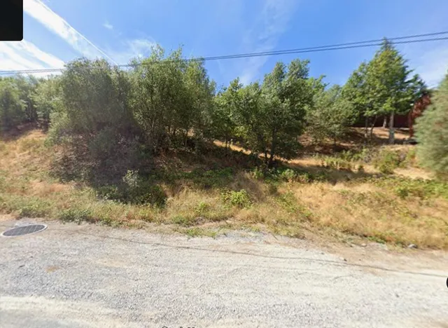 a backyard of a house with lots of green space