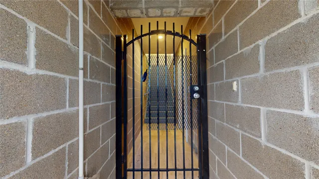 a view of an entryway with a door