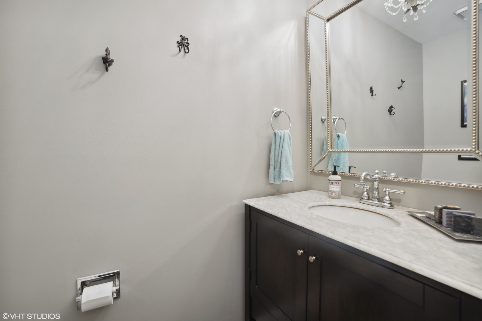 227 Shawnee Circle Bartlett, IL 60103 - Photo 10 of 21 a bathroom with a granite countertop sink and a mirror