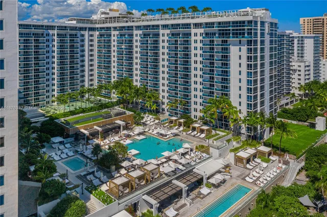 a city view with tall buildings