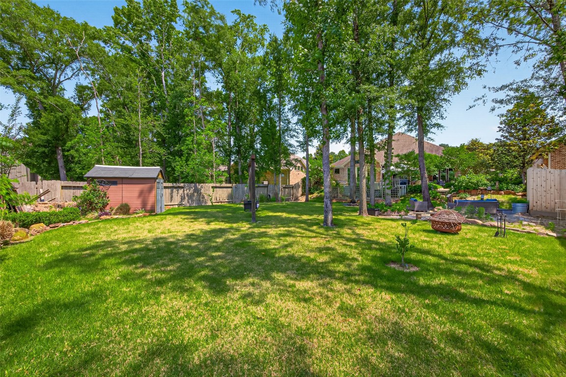 19852 Cullen Ridge Drive Porter, TX 77365 - Photo 31 of 43 Large back yard with lush greenery and high fences for privacy. Entire home sits on nearly a third of an acre.