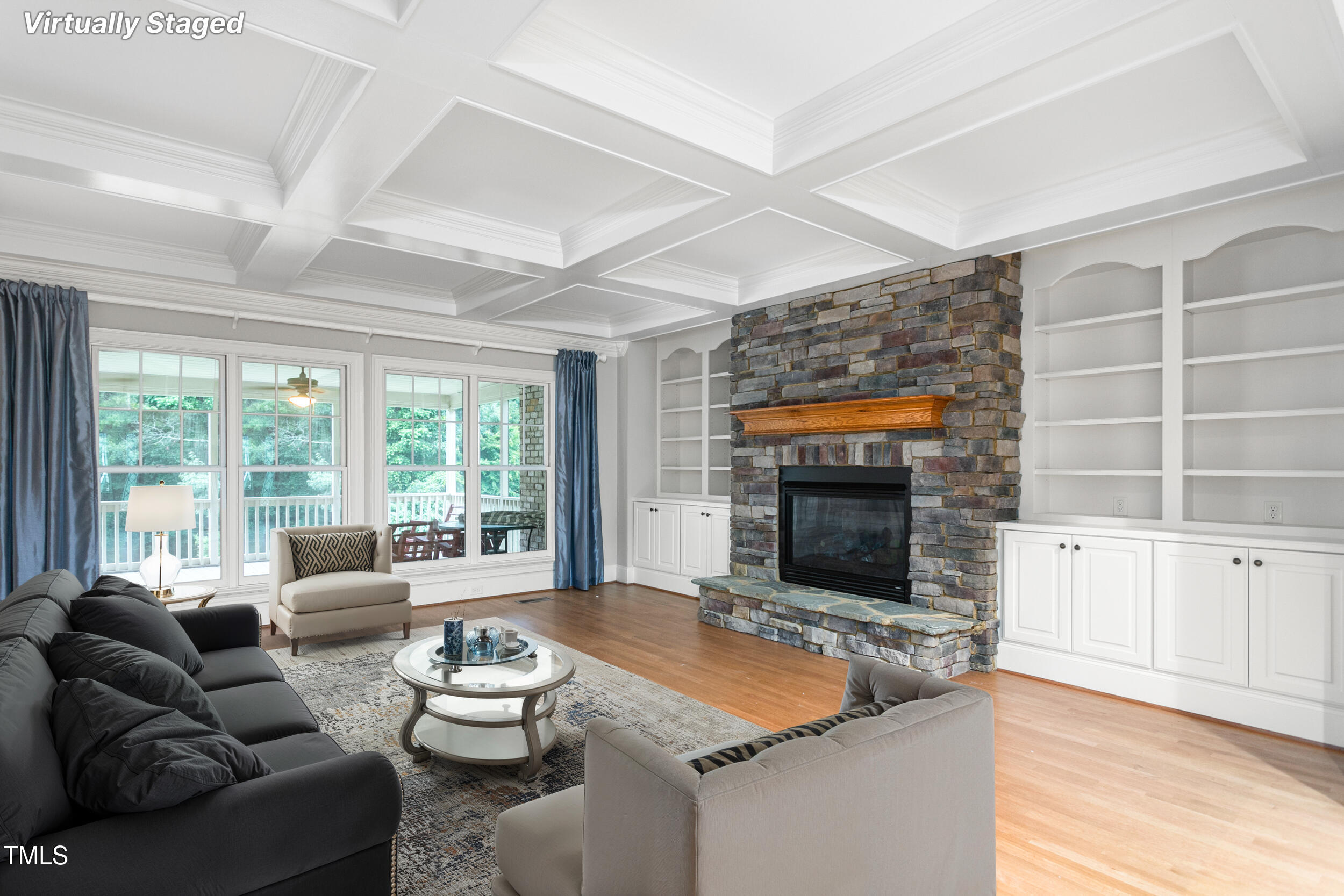 6366 Lineberry Road Liberty, NC 27298 - Photo 11 of 44 a living room with furniture and a fireplace