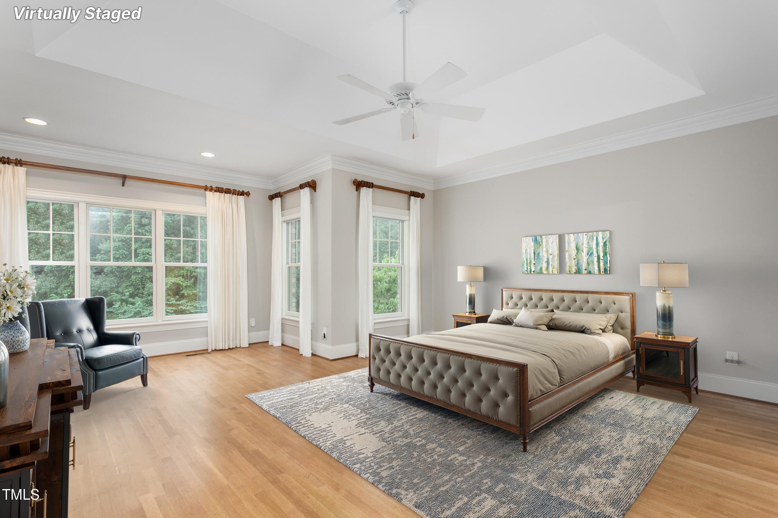 6366 Lineberry Road Liberty, NC 27298 - Photo 20 of 44 a bedroom with a large bed and a large window