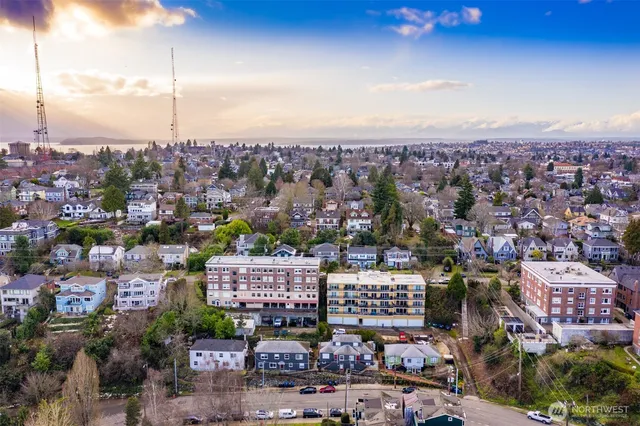 a view of a city with tall buildings