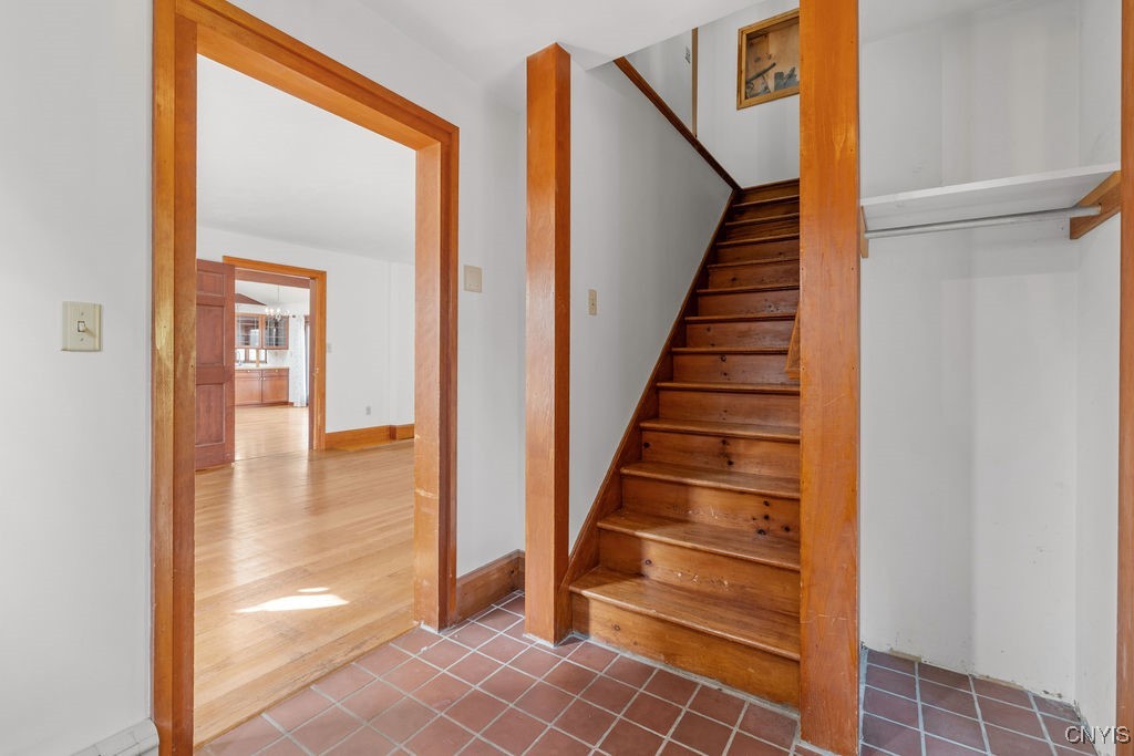 3501 Stanton Road Spafford, NY 13152 - Photo 22 of 46 1st floor foyer and stairs to 2nd floor