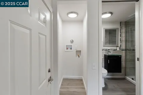a bathroom with a sink and mirror