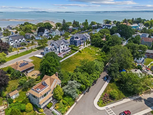 an aerial view of a city