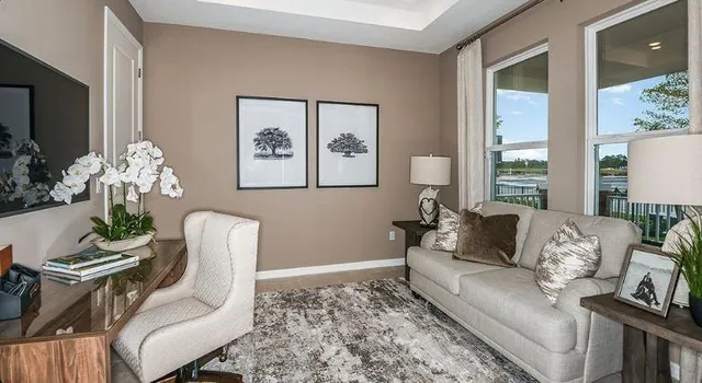 a living room with furniture