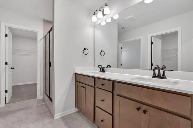 a bathroom with a shower