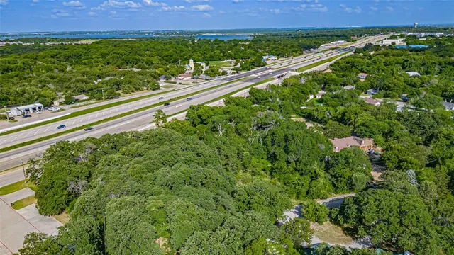 a view of a yard with a large pool