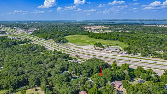 a view of a garden with an outdoor space