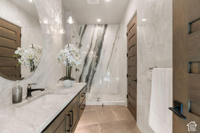 3652 South Cypress Road Hurricane, UT 84737 - Photo 50 of 81 Floating vanity with an integrated rectangular sink and white stone countertop