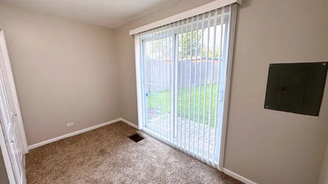 a view of a room with sliding door