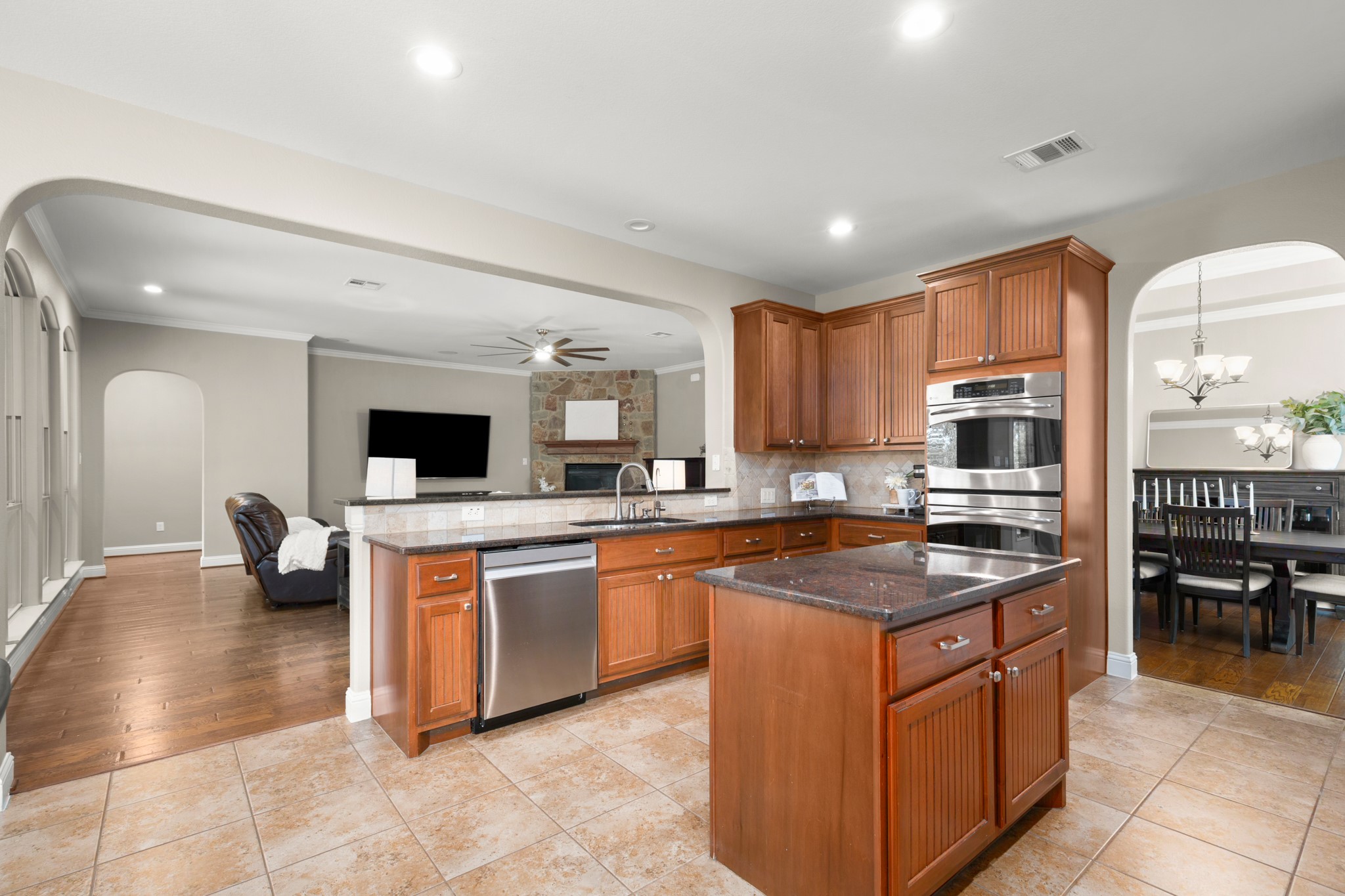 502 Spring Arbor Lane Cedar Park, TX 78613 - Photo 14 of 40 The kitchen boasts abundant cabinetry storage and counter space plus a large center prep island.