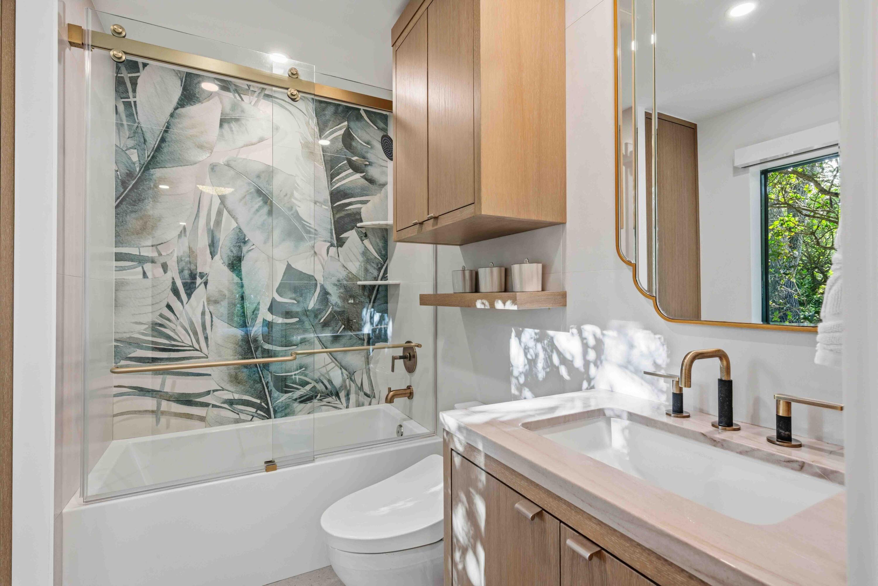 18660 Long Lake Drive Boca Raton, FL 33496 - Photo 45 of 75 a bathroom with a granite countertop sink a toilet and shower