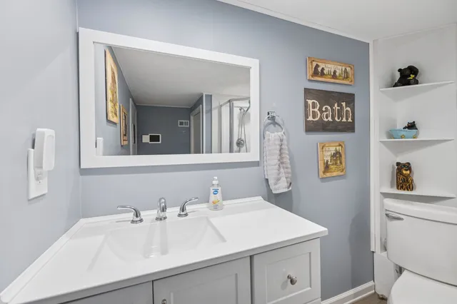 a living room with furniture