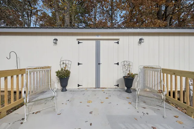 a view of room with shelves