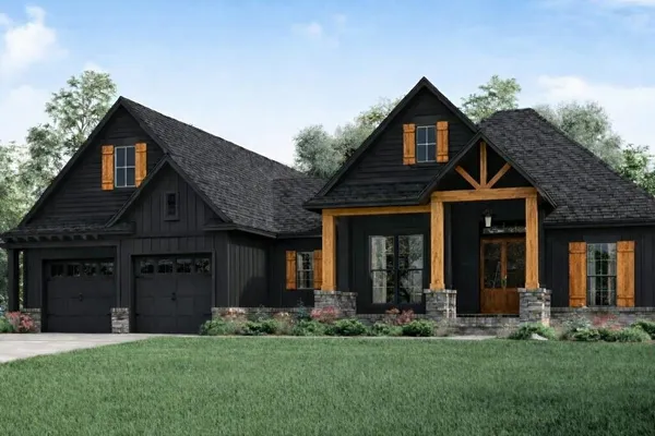 front view of a house with a yard