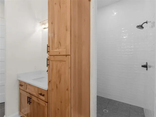 a utility room with cabinets