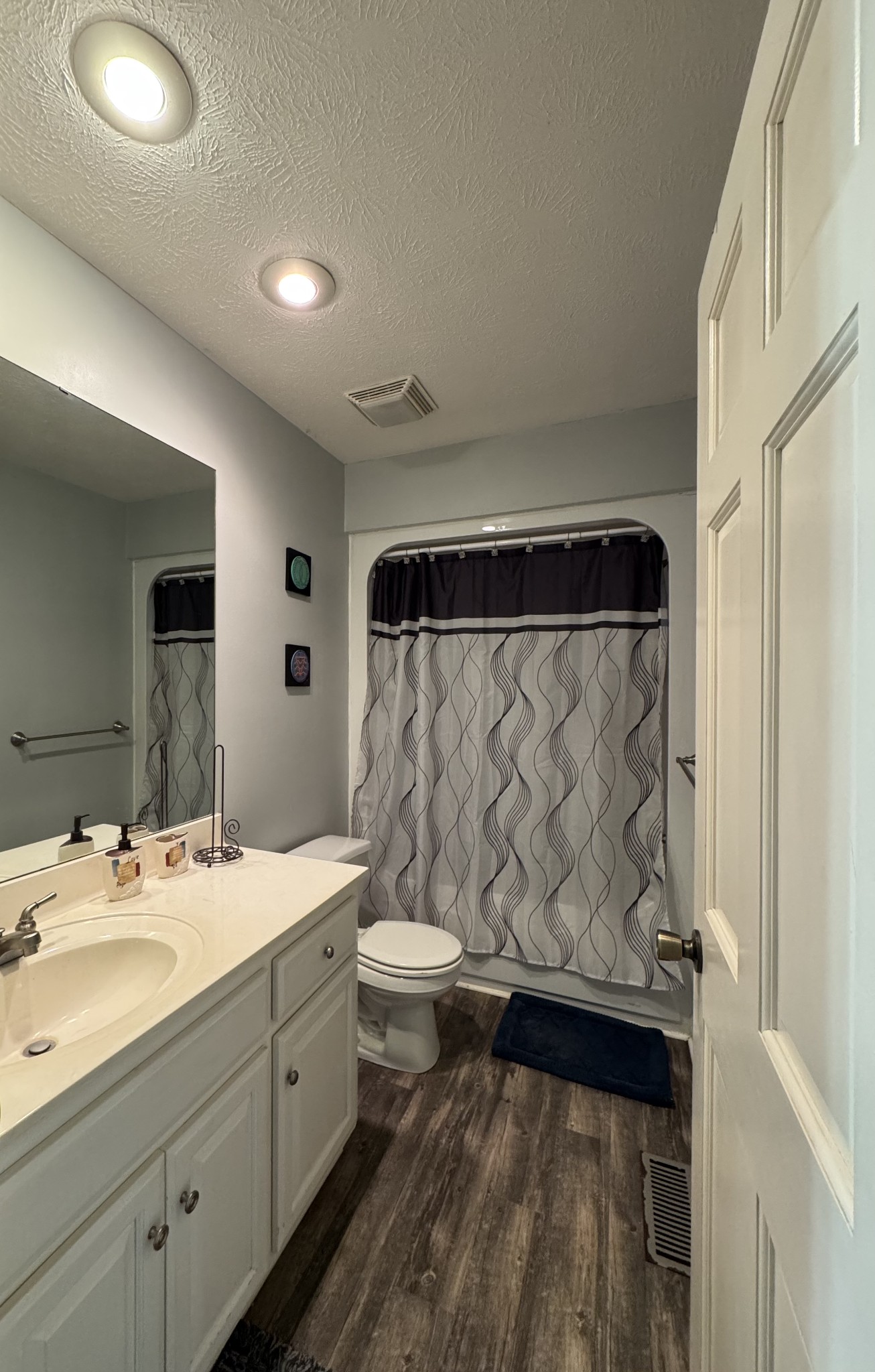 2235 Hagler Ridge Road Springville, TN 38256 - Photo 14 of 20 a bathroom with a double vanity sink toilet and a mirror