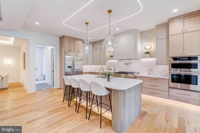 a living room with furniture