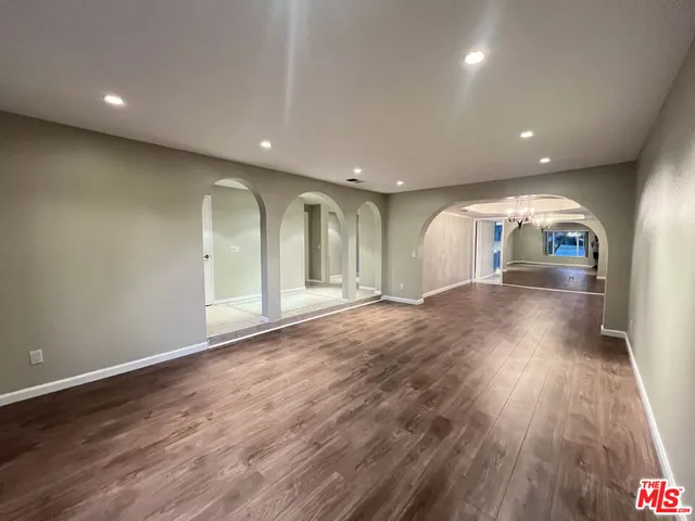 a view of livingroom with wooden floor